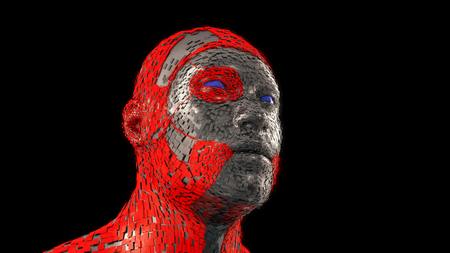 3d rendering. Humanoid robotic headの写真素材