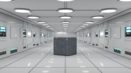 3d Render. Futuristic interior design for movie or backgroundの写真素材