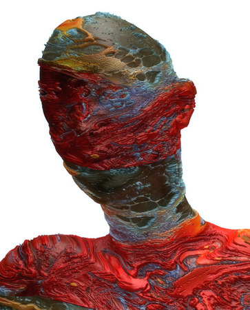 3d render. Head Human shattered portraitの写真素材