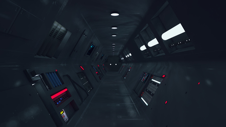 3d Render. Futuristic interior design for movie or backgroundの写真素材
