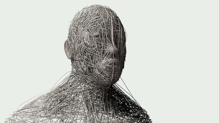 3D render. Human face art portraitの写真素材