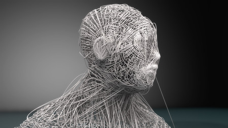 3D render. Human face art portraitの写真素材