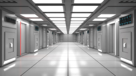 3d Render. Futuristic interior design for movie or backgroundの写真素材