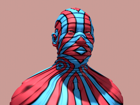 3d render. Head Human shattered portraitの写真素材
