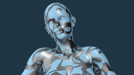 3d render. Head Human shattered portraitの写真素材