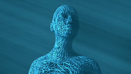 3d render. Head Human shattered portraitの写真素材