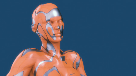 3d render. Head Human shattered portraitの写真素材