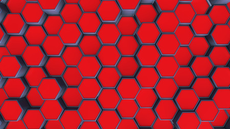 3d rendering. Abstract hexagon geometry backgroundの写真素材