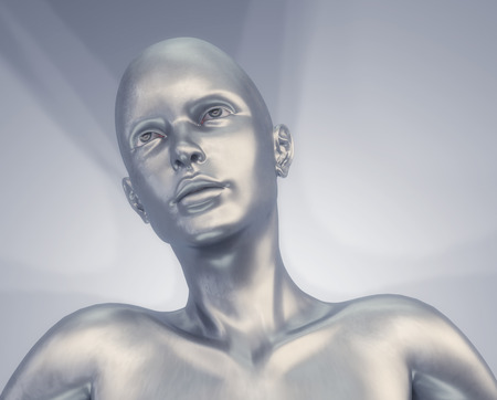 3d render. Head Human shattered portraitの写真素材
