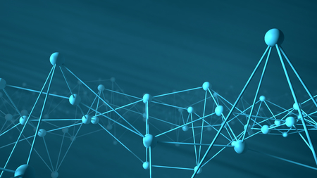 Structure 3d rendering connection and particlesの写真素材