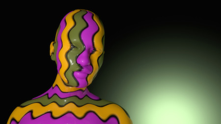 3d render. Head Human shattered portraitの写真素材