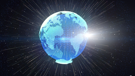3d rendering. Planet earth and connectionsの写真素材