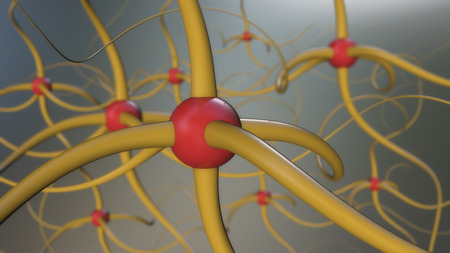 Brain synapse between brain neuronsの写真素材