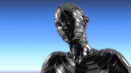 3d render. Head Human shattered portrait