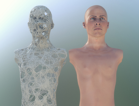 3d render. Clone humanoid figure