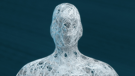 3d render Human figure made with linesの写真素材