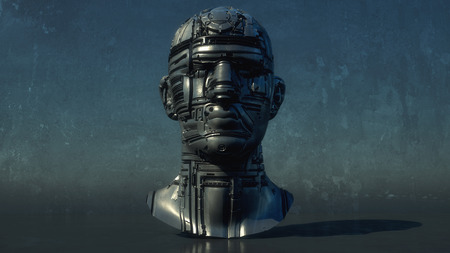 3d render. Head Human shattered portraitの写真素材