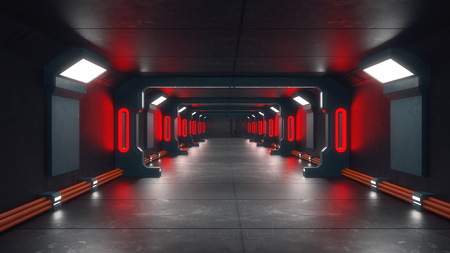 3d render. Futuristic interior concept architectureの写真素材
