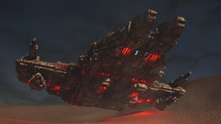 3d render. Alien spaceship conceptの写真素材