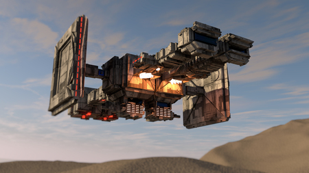 3d render. Alien spaceship conceptの写真素材