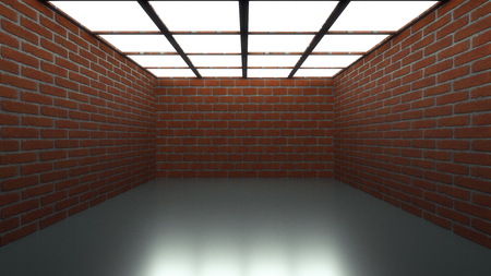 3d render. Futuristic interior concept architectureの写真素材