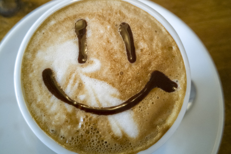 Cup of coffee and smileの写真素材