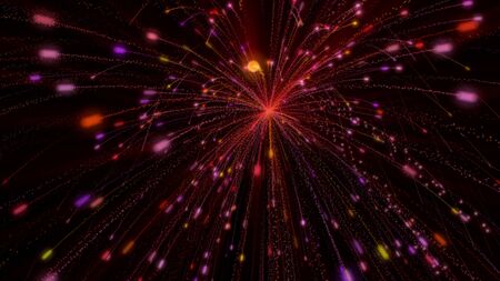 Structure 3d rendering connection and particles