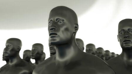3D render. Cloning humanoid figuresの写真素材