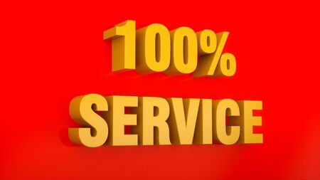Service 3d text render and red backgroundの写真素材