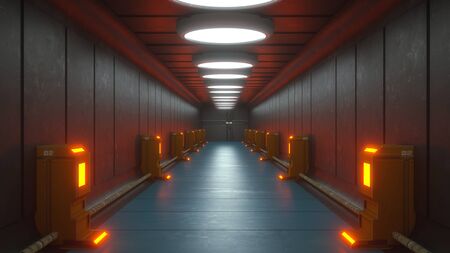 3d render. Futuristic interior concept architectureの写真素材