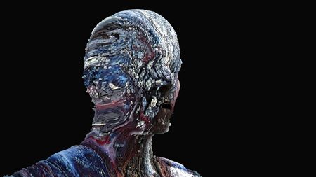 3d render. Head Human shattered portraitの写真素材