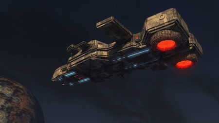 3d rendering. Futuristic unidentified flying object