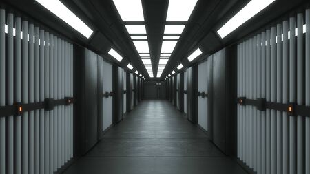 3d render interior. Futuristic hallway. Interior concept designの写真素材
