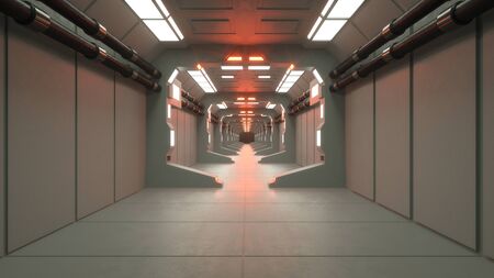 3d render. Futuristic room interior conceptの写真素材