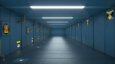 3d render. Futuristic room interior conceptの写真素材