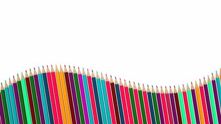 3d rendering background with pencils of different colorsの写真素材