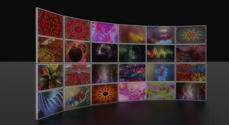 3d render. Videowall and photosの写真素材