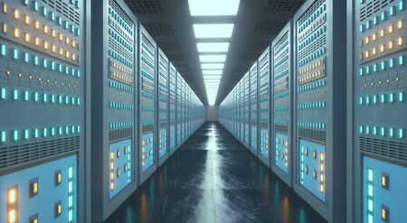 3d rendering. Render farm conceptの写真素材
