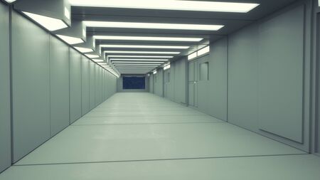 3d render interior. Futuristic hallway. Interior concept designの写真素材