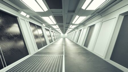 3d render. Futuristic scifi corridorの写真素材