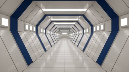 3d render. Futuristic scifi corridorの写真素材