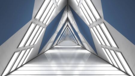 3d render. Futuristic scifi corridor