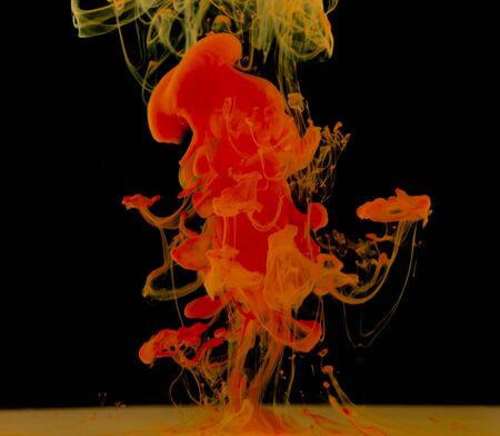 Abstract colorful ink in water backgroundの写真素材