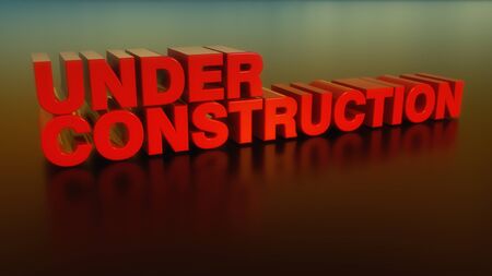3d render under construction text and floorの写真素材