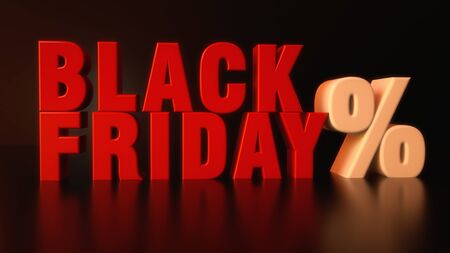 3d render black friday text backgroundの写真素材