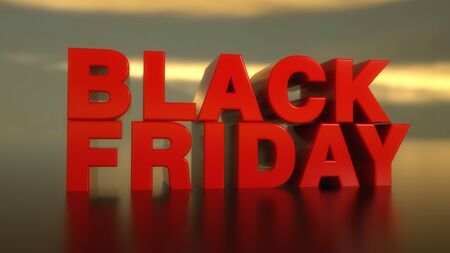 3d render black friday text backgroundの写真素材
