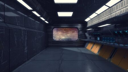 3d render. Futuristic scifi corridorの写真素材