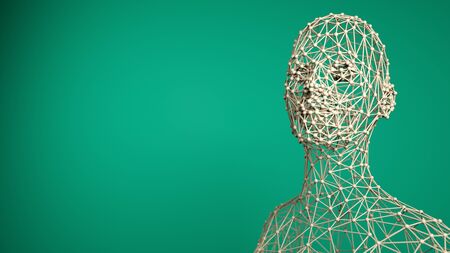 3d render. Head Human shattered portraitの写真素材
