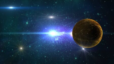 Abstract galaxy and nebula illustrationの写真素材