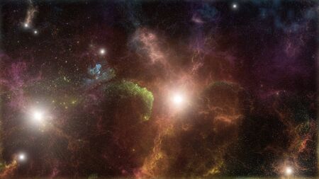 Abstract galaxy and nebula illustrationの写真素材
